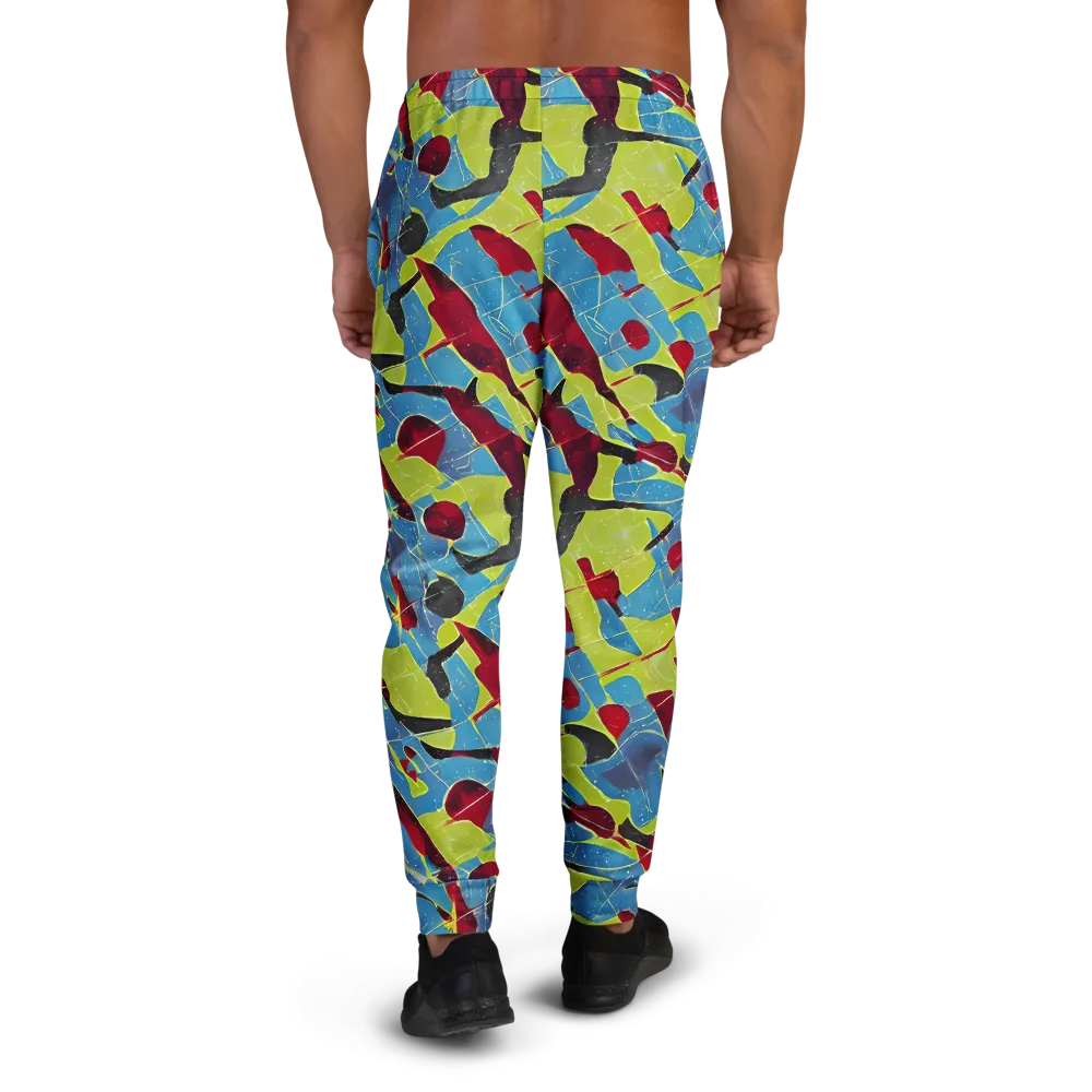 Neon Shatter on Men's Joggers — Back
