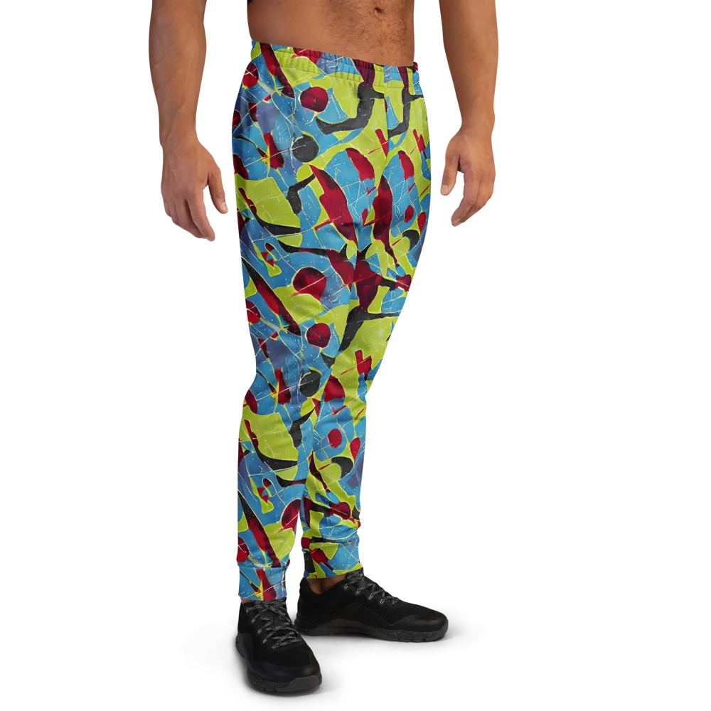 Neon Shatter on Men's Joggers — Right