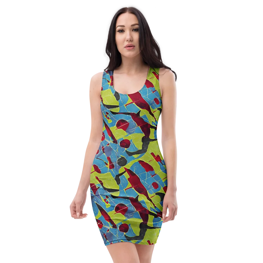 Neon Shatter on Bodycon Dress — Front