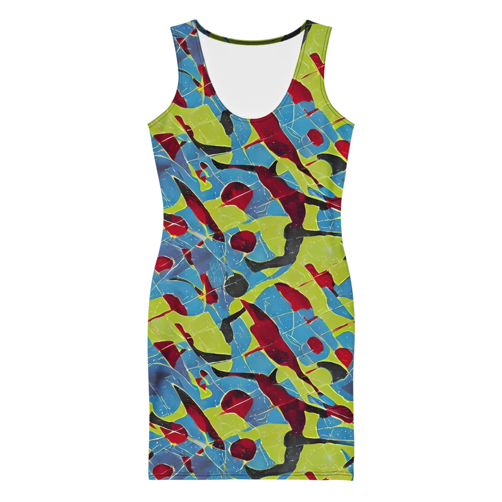 Neon Shatter on Bodycon Dress — Front