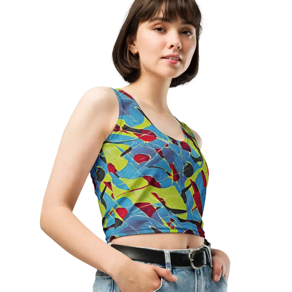 Neon Shatter on Crop Top — Right Front