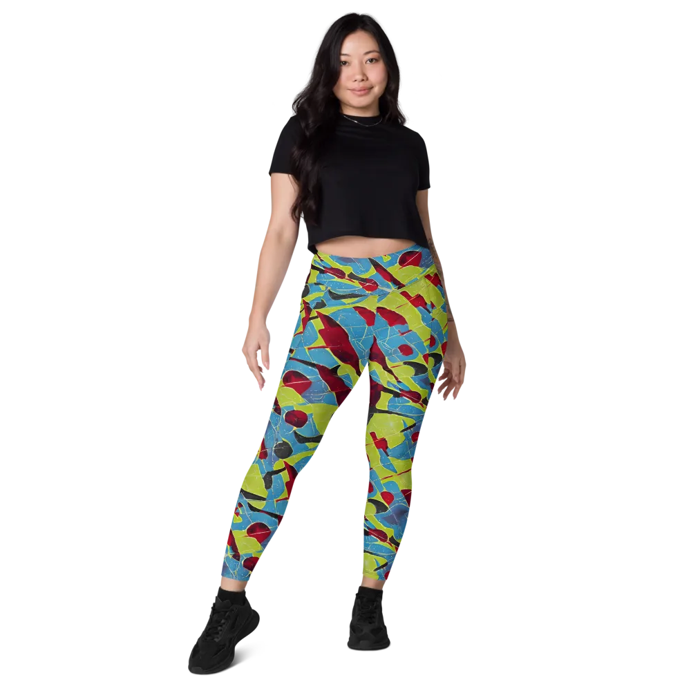 Neon Shatter on Leggings with Pockets — Front