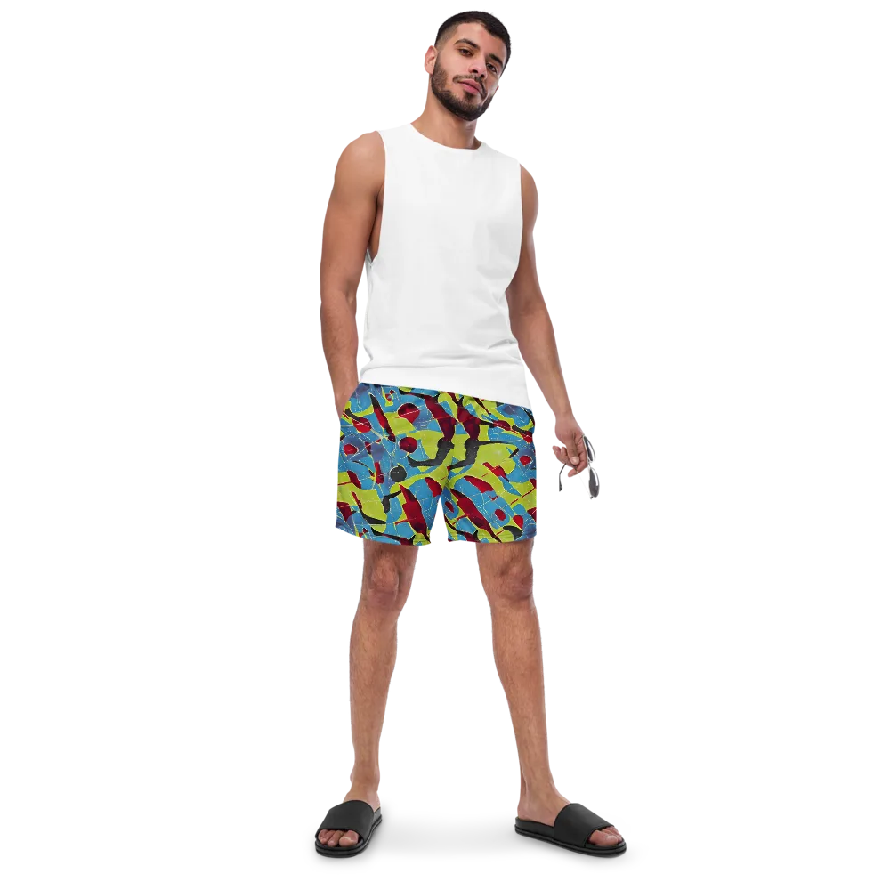 Neon Shatter on Swim Trunks — Front