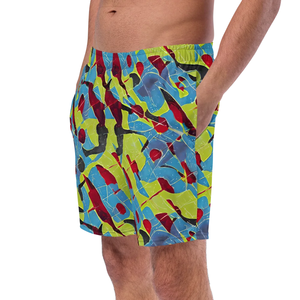 Neon Shatter on Swim Trunks — Left Front