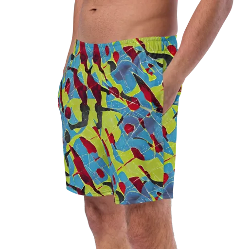 Neon Shatter on a Swim Trunks