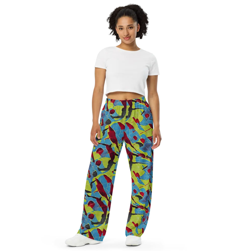 Neon Shatter on Wide-Leg Pants — Front