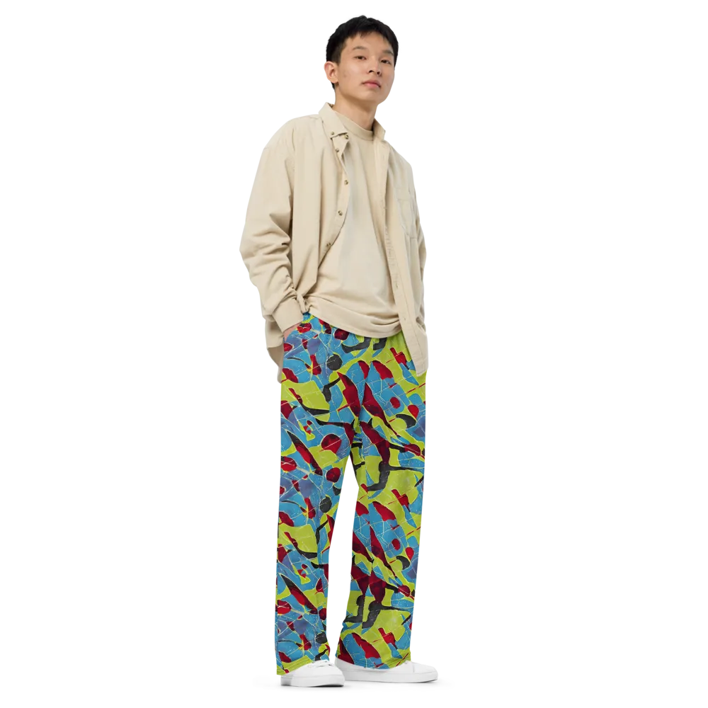 Neon Shatter on Wide-Leg Pants — Right Front
