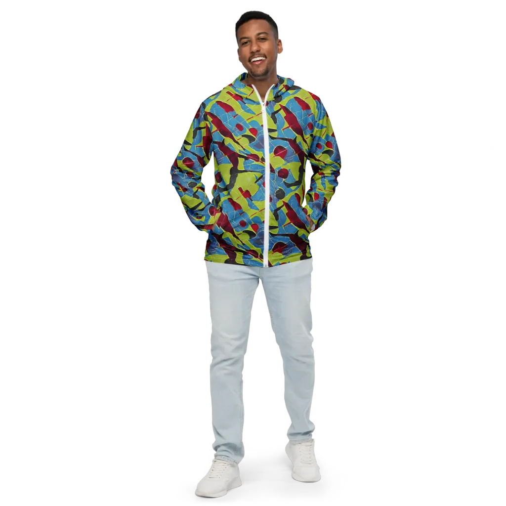 Neon Shatter on Men's Windbreaker — Front