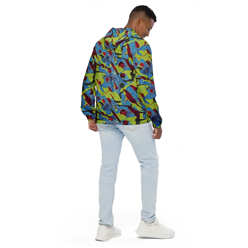 Neon Shatter on Men's Windbreaker — Back