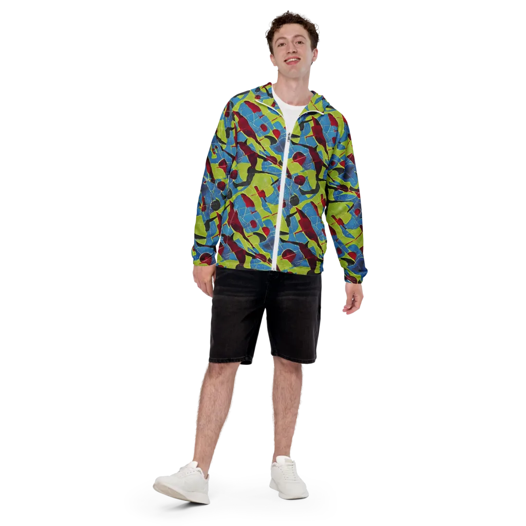 Neon Shatter on Men's Windbreaker — Front
