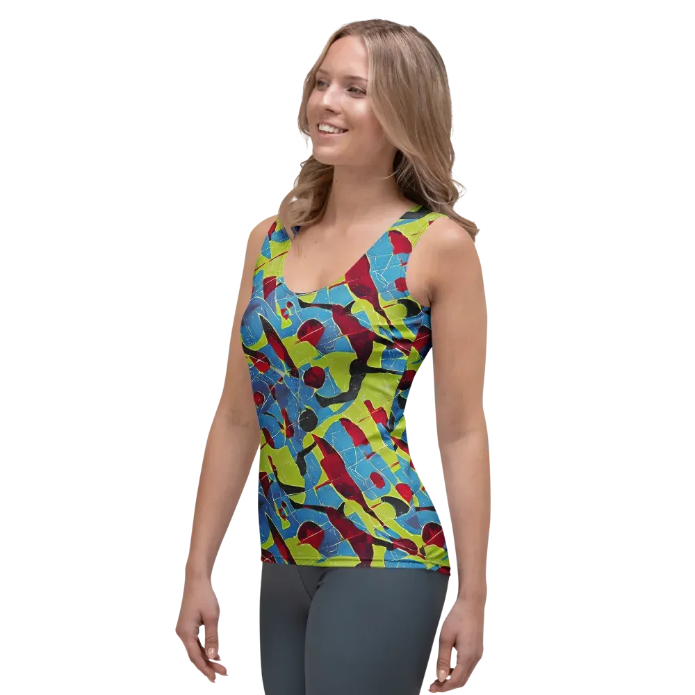 Neon Shatter on Women's Tank Top — Left Front