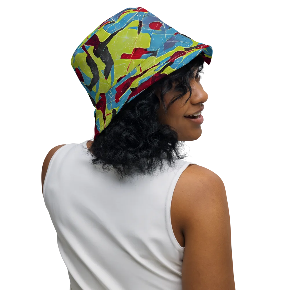 Neon Shatter on Reversible Bucket Hat — Right Outside
