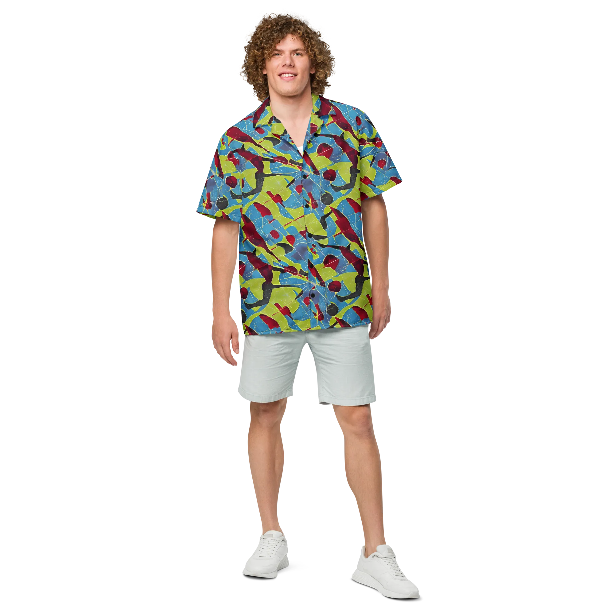 Neon Shatter on Button Shirt — Front
