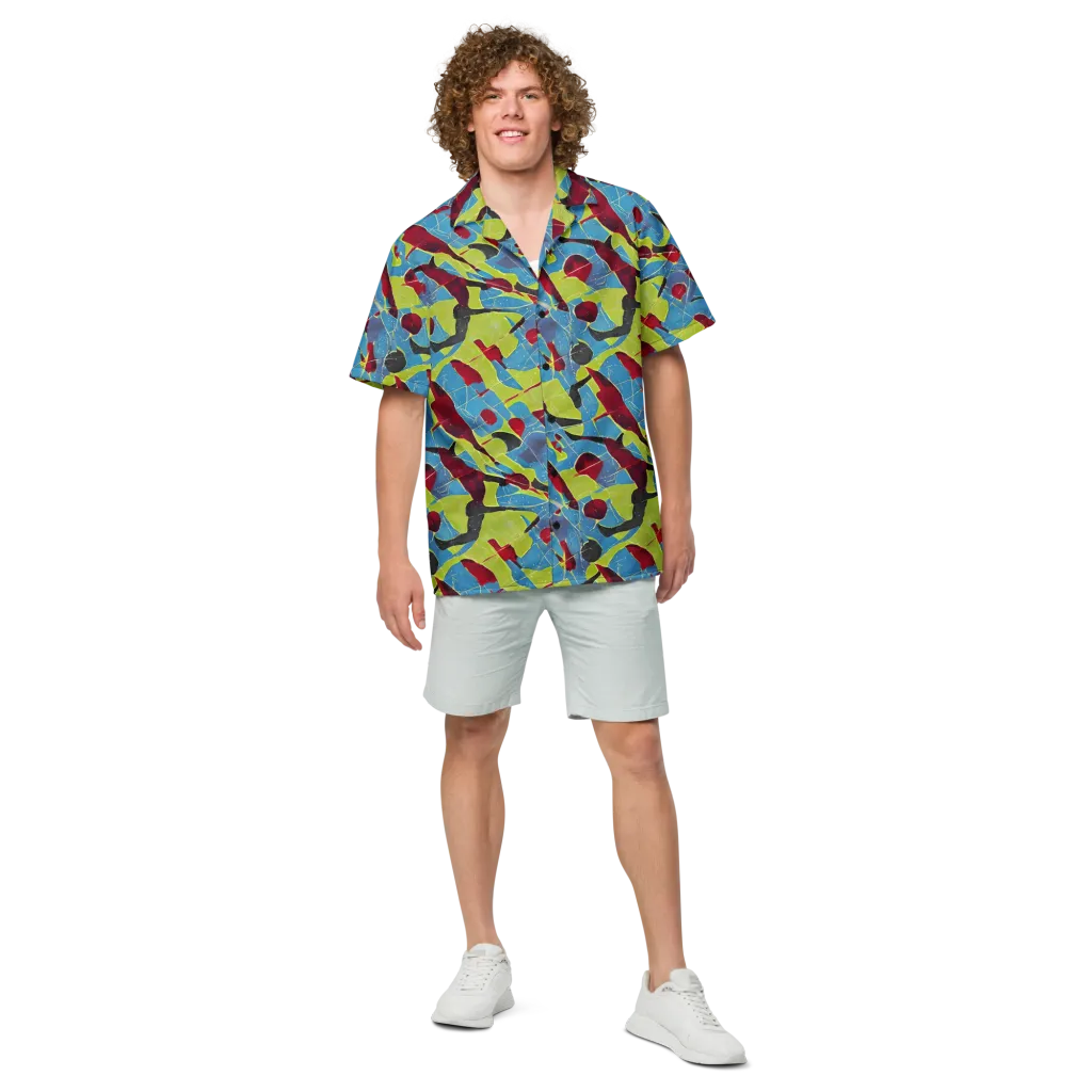 Neon Shatter on Button Shirt — Front