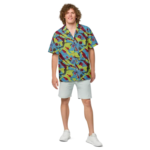 Neon Shatter on a Button Shirt
