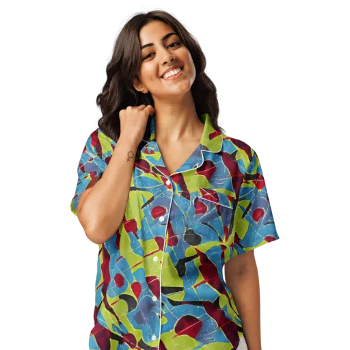 Neon Shatter on a Women's Short Sleeve Pajama Top
