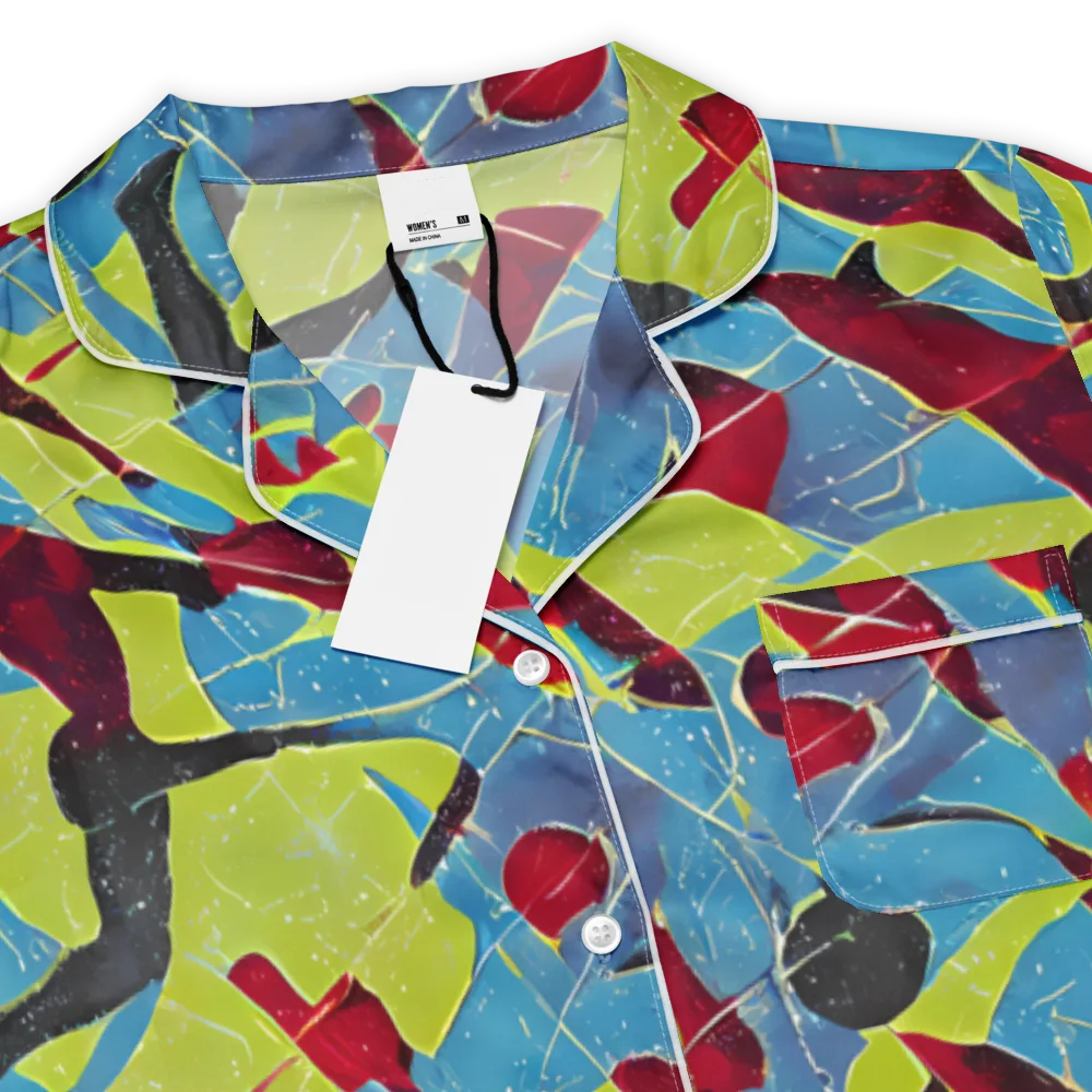 Neon Shatter on Women's Short Sleeve Pajama Top — Product details