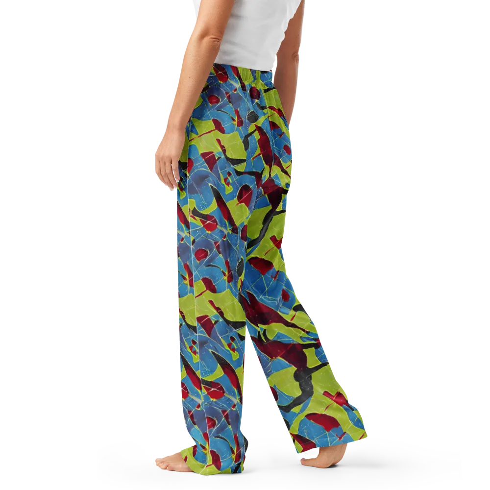 Neon Shatter on Women's Pajama Pants — Left