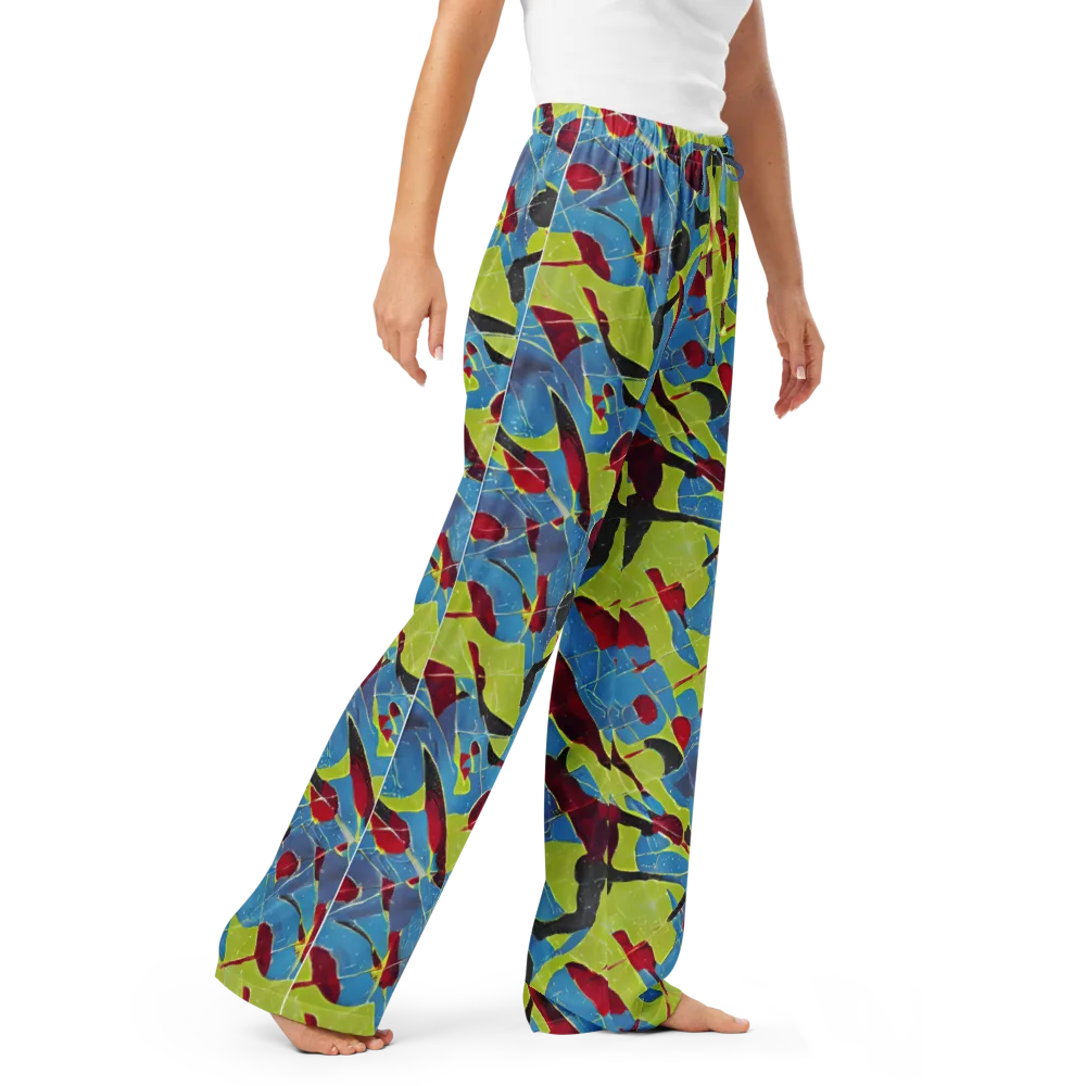 Neon Shatter on Women's Pajama Pants — Right Front