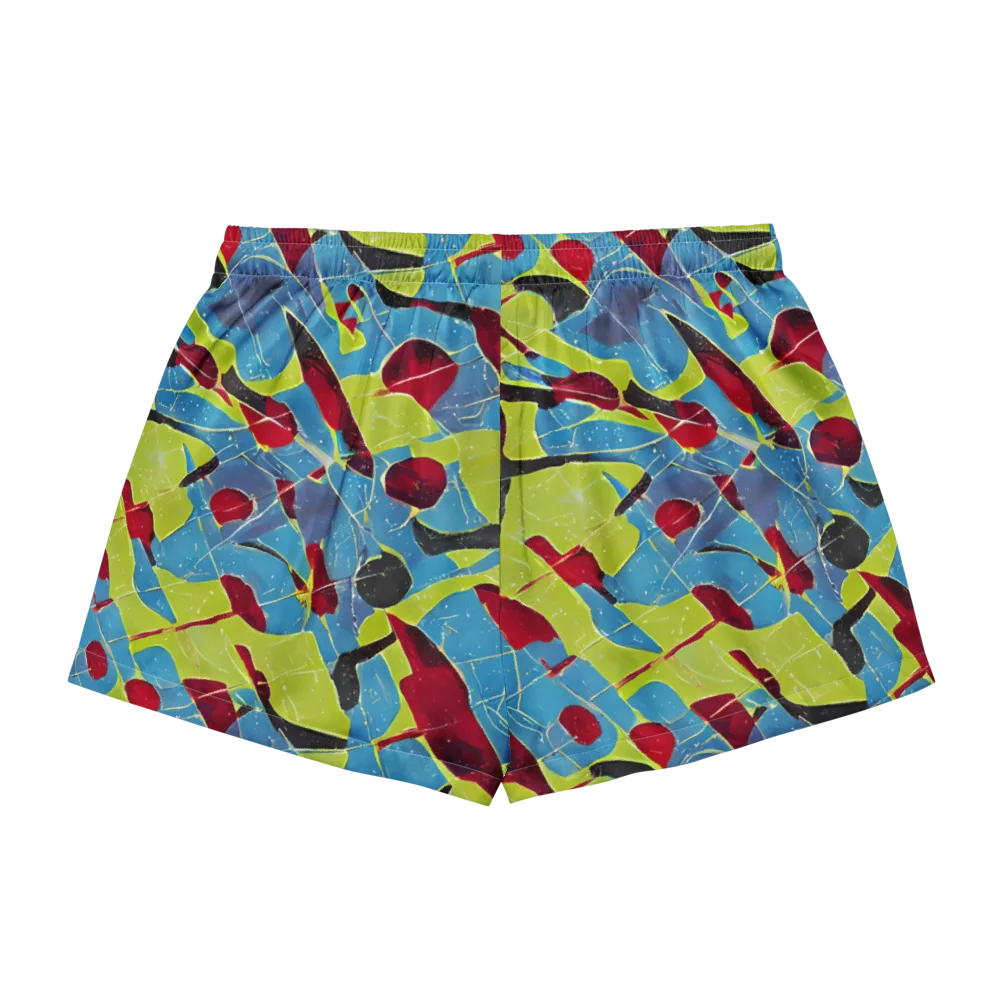 Neon Shatter on Women's Pajama Shorts — Back