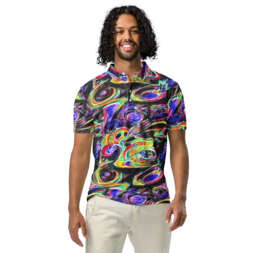 Afterdark Aura on a Men's Slim Fit Polo Shirt