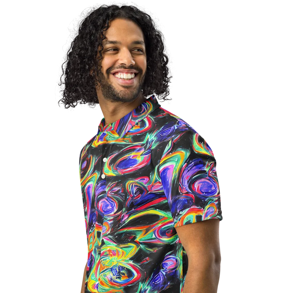 Afterdark Aura on Men's Slim Fit Polo Shirt — Left Front