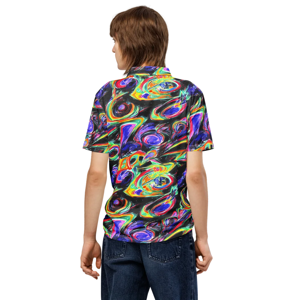 Afterdark Aura on Men's Slim Fit Polo Shirt — Back