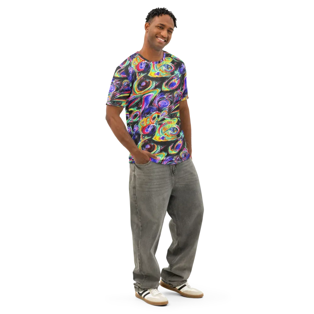 Afterdark Aura on Men's Cotton Crew Neck T-Shirt — Right Front