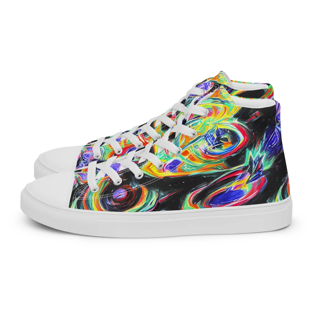 Afterdark Aura on Men's High Top Canvas Shoes — Left