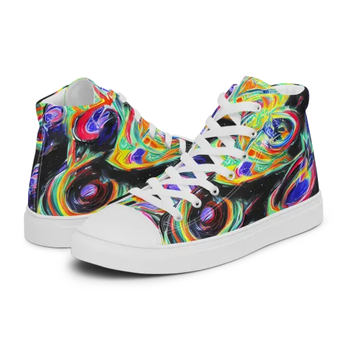Afterdark Aura on a Men's High Top Canvas Shoes