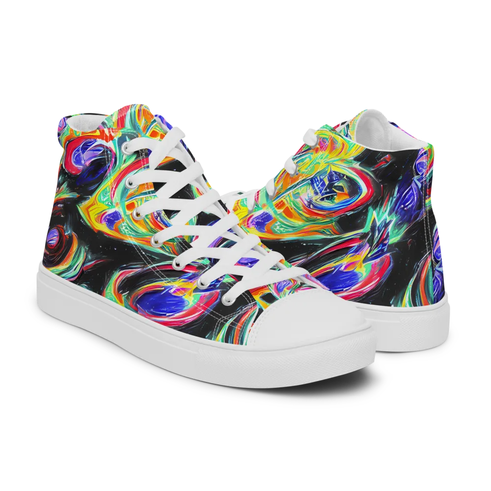 Afterdark Aura on Men's High Top Canvas Shoes — Right