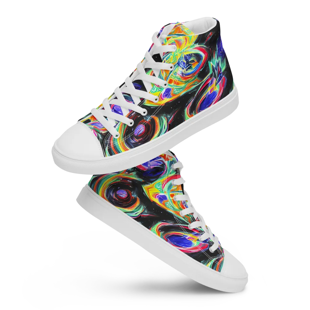 Afterdark Aura on Men's High Top Canvas Shoes — Front