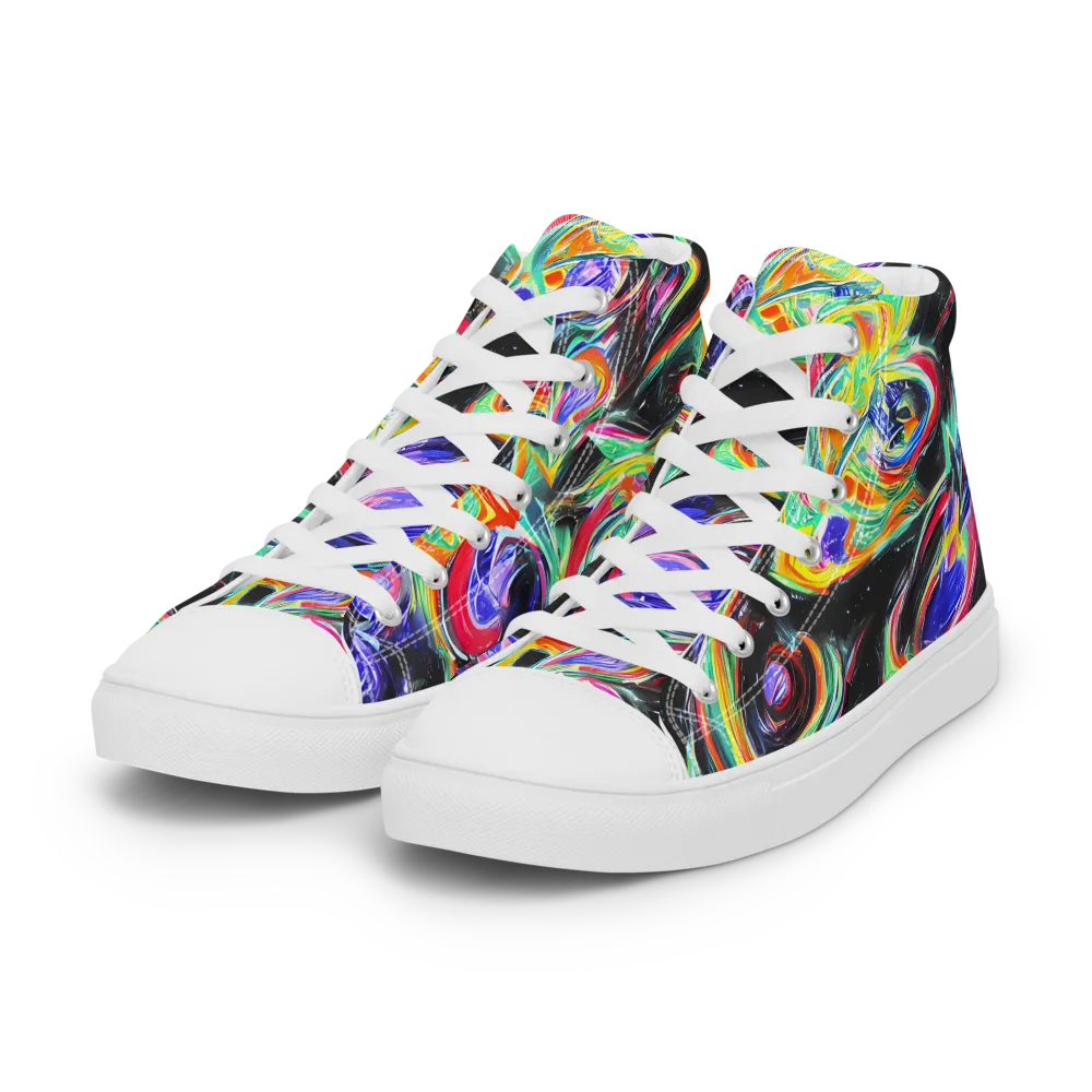 Afterdark Aura on Women's High Top Canvas Shoes — Left Front