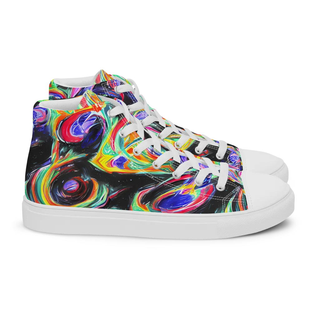 Afterdark Aura on Women's High Top Canvas Shoes — Right