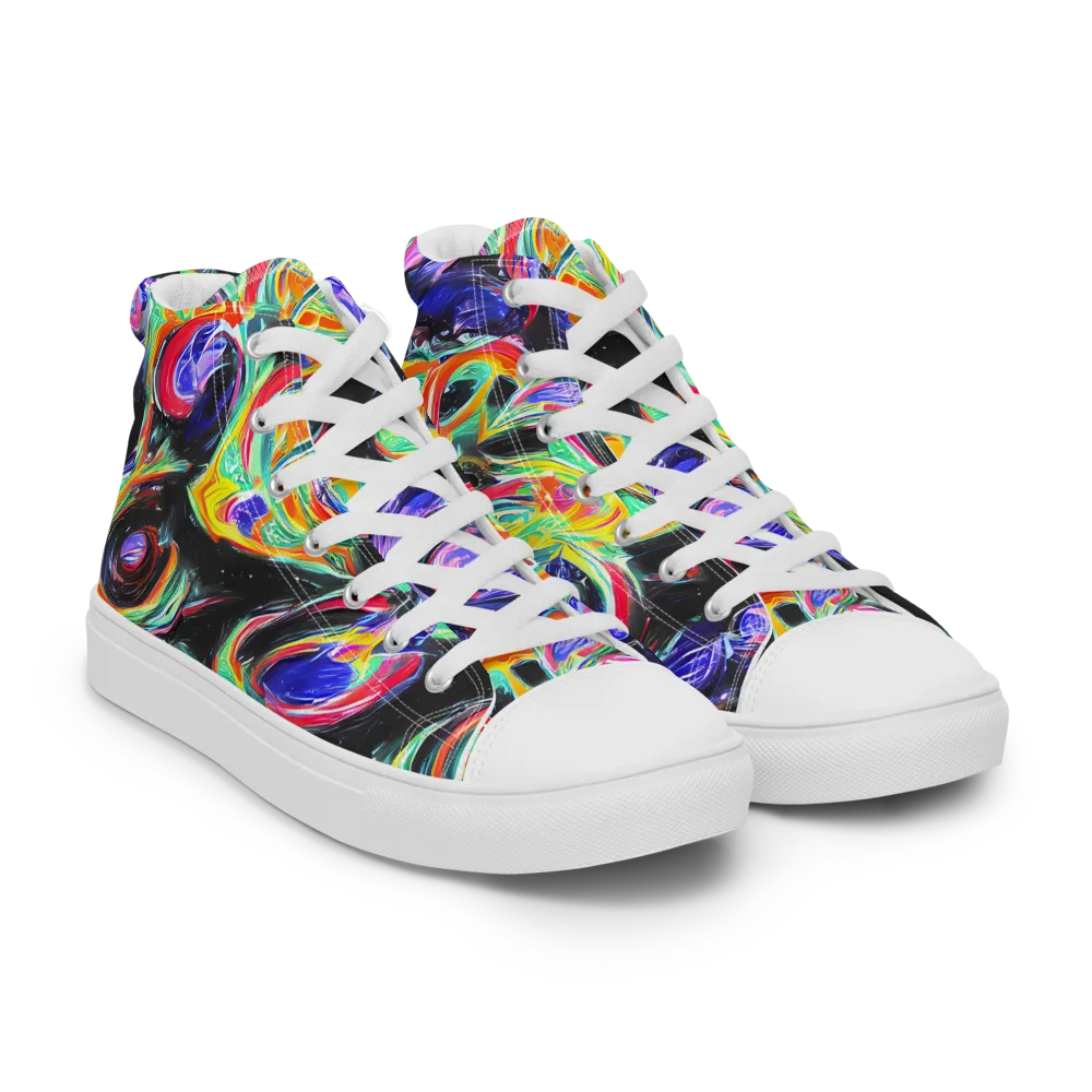 Afterdark Aura on Women's High Top Canvas Shoes — Right Front