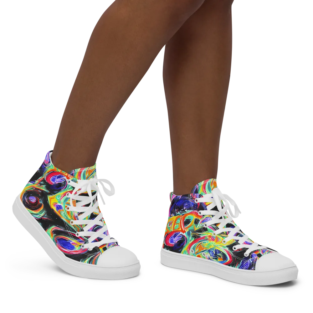 Afterdark Aura on Women's High Top Canvas Shoes — Right