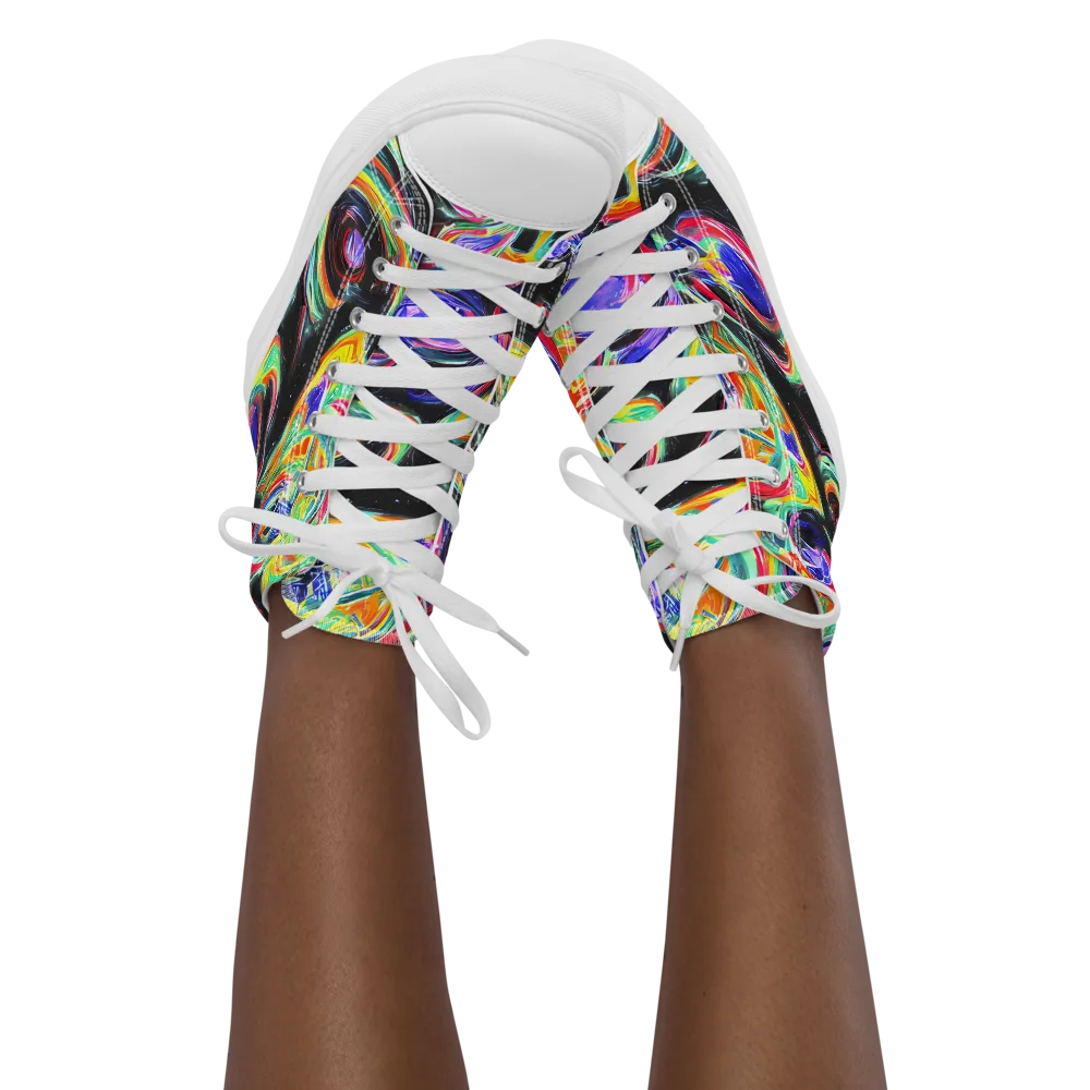 Afterdark Aura on Women's High Top Canvas Shoes — Front