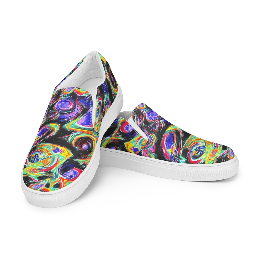 Afterdark Aura on Men's Slip-On Canvas Shoes — Left Front