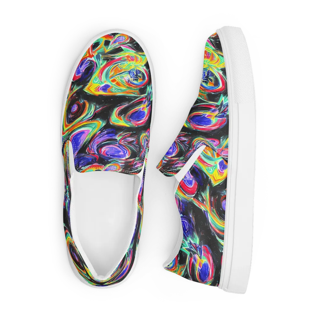 Afterdark Aura on Men's Slip-On Canvas Shoes — Front