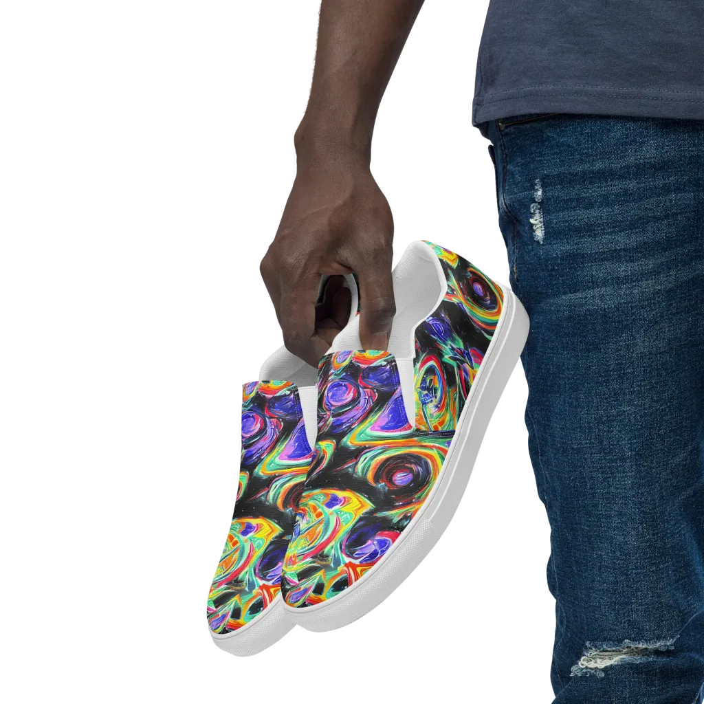 Afterdark Aura on Men's Slip-On Canvas Shoes — Left Front