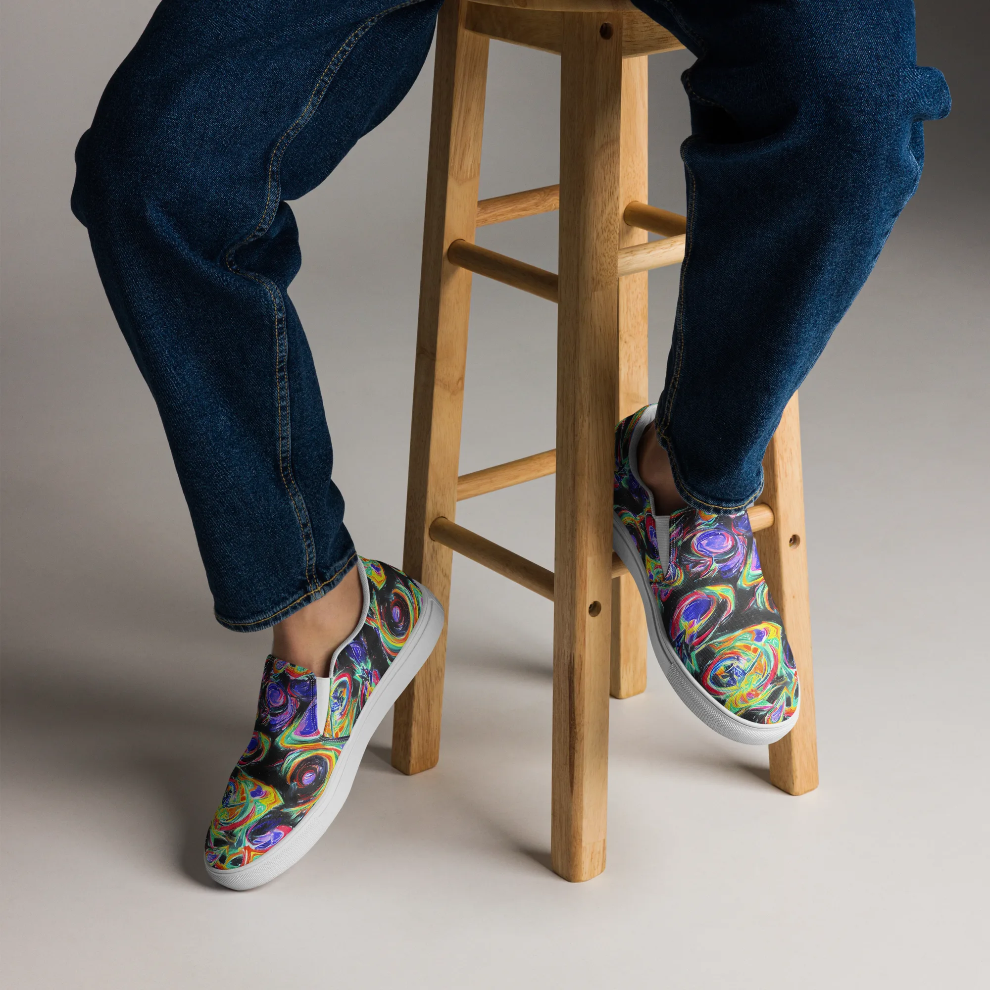 Afterdark Aura on Men's Slip-On Canvas Shoes — Front