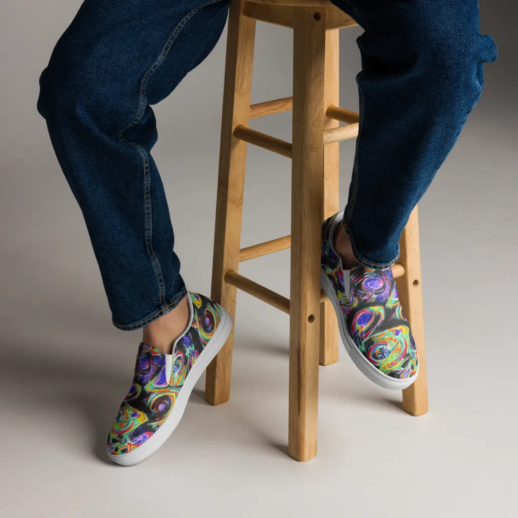 Afterdark Aura on Men's Slip-On Canvas Shoes — Front
