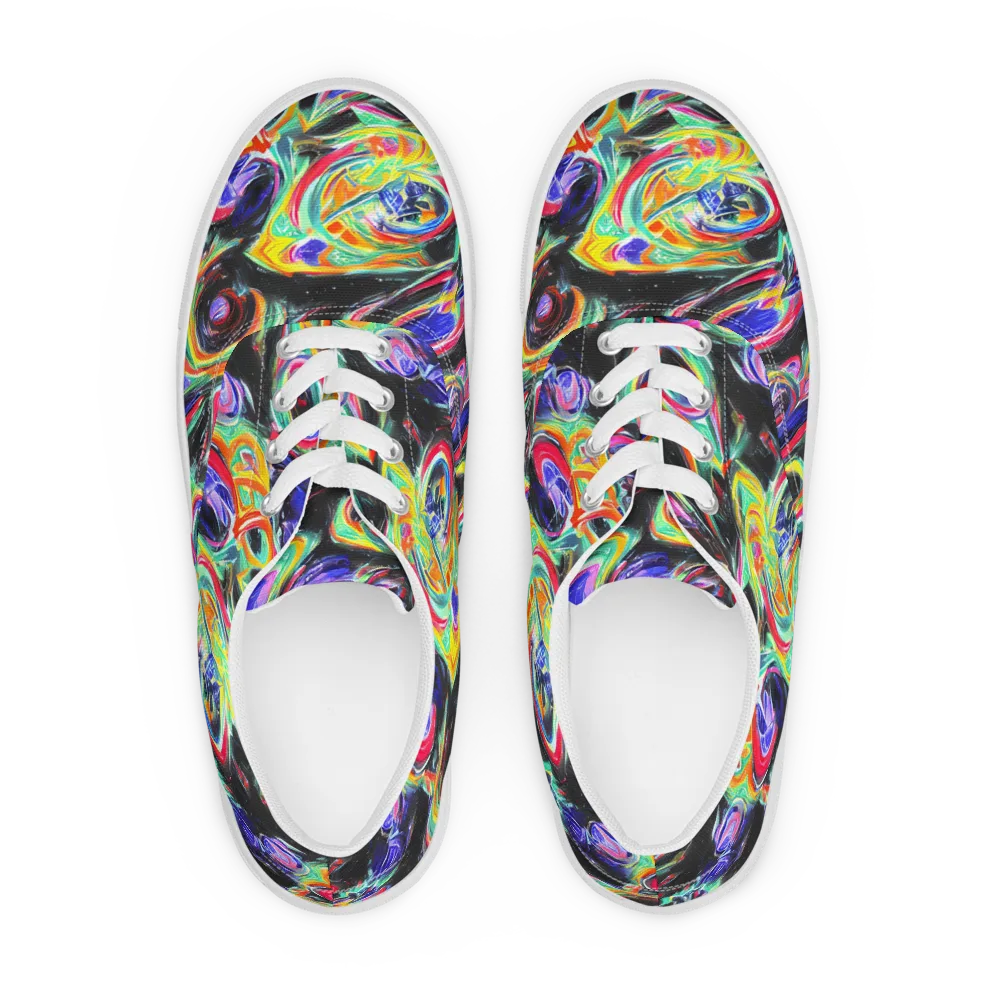 Afterdark Aura on Men's Lace-Up Canvas Shoes — Front
