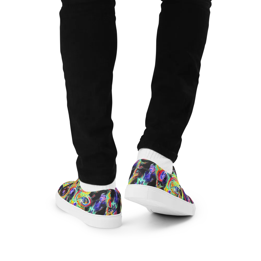 Afterdark Aura on Men's Lace-Up Canvas Shoes — Back