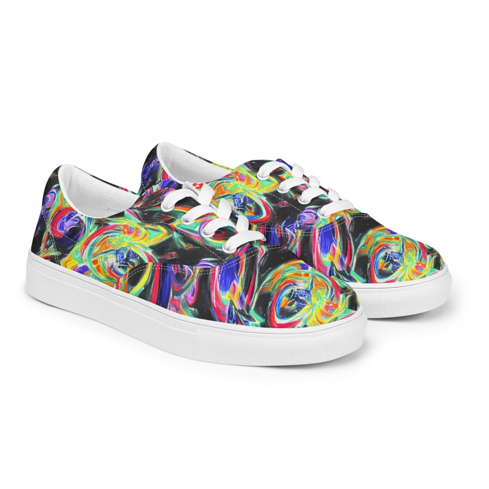 Afterdark Aura on Men's Lace-Up Canvas Shoes — Right Front
