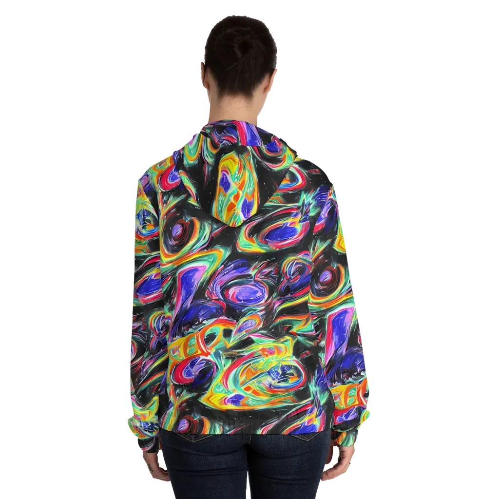 Afterdark Aura on Women's Full-Zip Hoodie — Back On Person