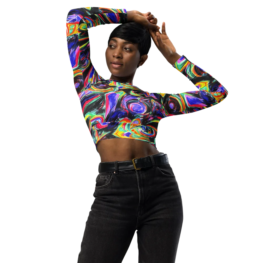 Afterdark Aura on Long Sleeve Crop Top — Front