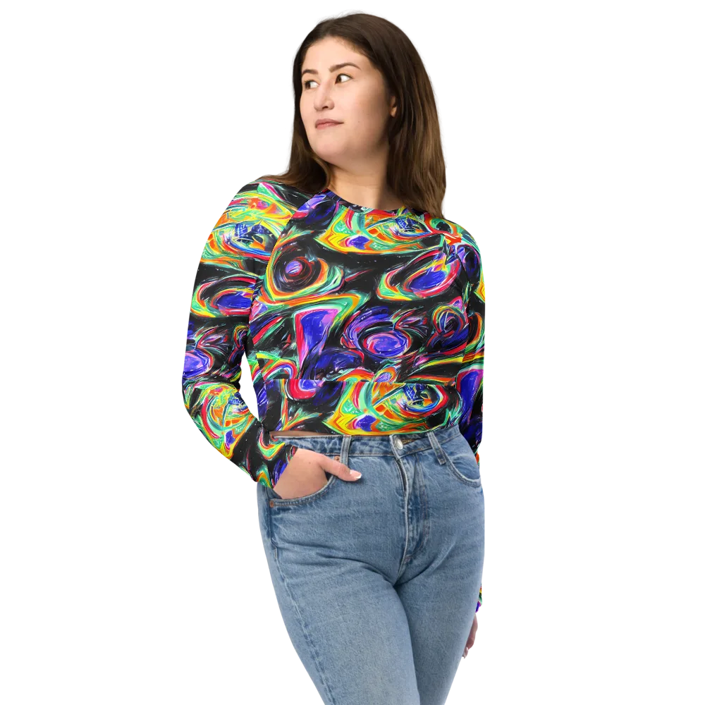 Afterdark Aura on Long Sleeve Crop Top — Front