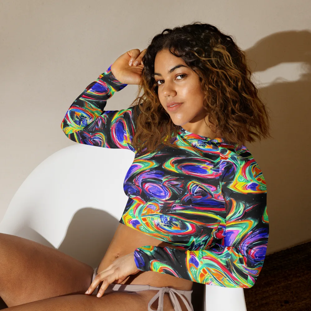 Afterdark Aura on Long Sleeve Crop Top — Left Front