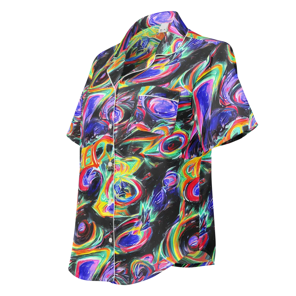 Afterdark Aura on Women's Short Sleeve Pajama Top — Left Front